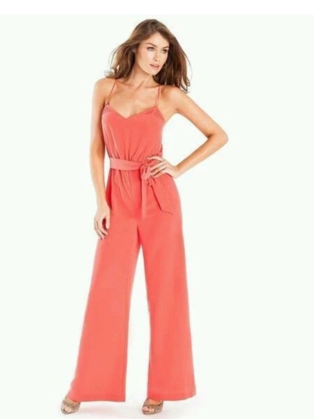 Guess by Marciano coral orange jumpsuit size 2 Heidi